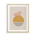 Plakat w ramie 50x70 - Krótka Forma - abstrakcyjna sztuka, boho kształty - rama drewno