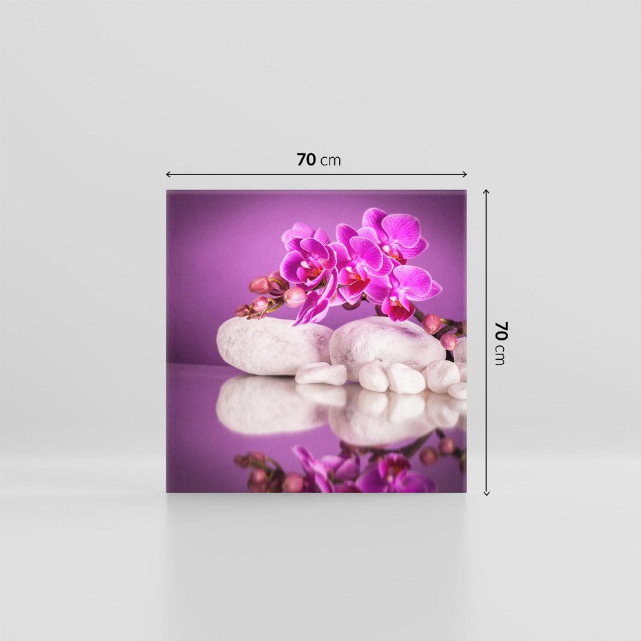 Obraz na płótnie 70x70 - Kwiatowy Relaks - orchidea, kwiat