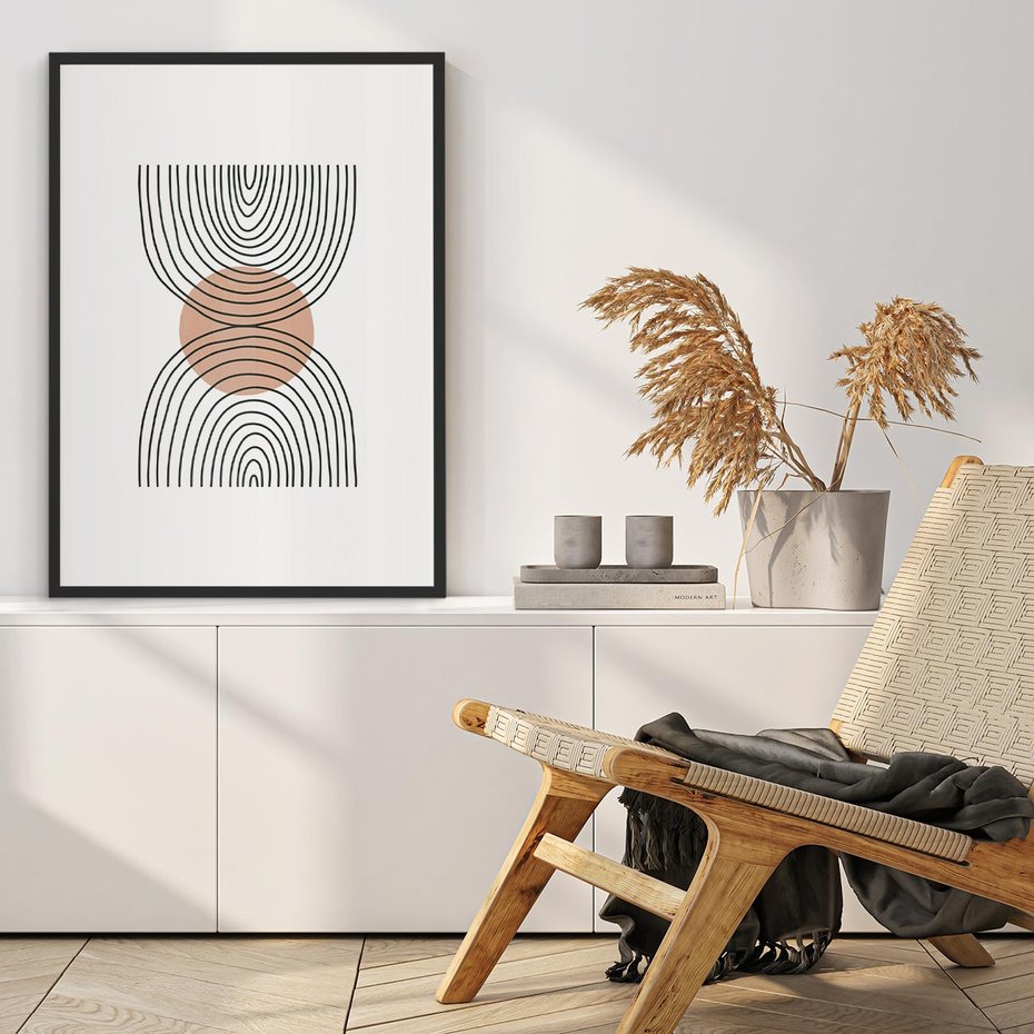 Plakat bez ramy 30x40 - Przenikające Widzenia - półkola, koło