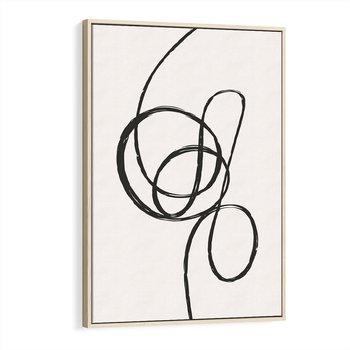 Obraz w ramie 50x70 - Migotliwa Kreatywność - abstrakcyjne szkicowane linie, minimalizm - rama drewno