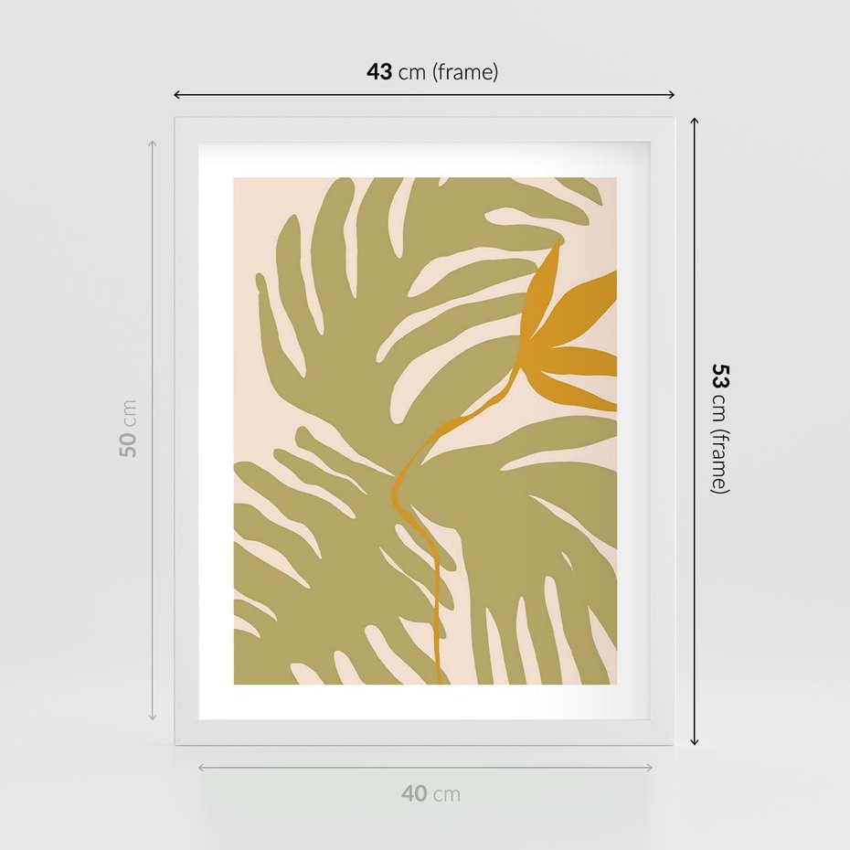 Plakat w ramie 40x50 - Konturem Zmiękczane - minimalistyczny obraz, nowoczesny - rama biała