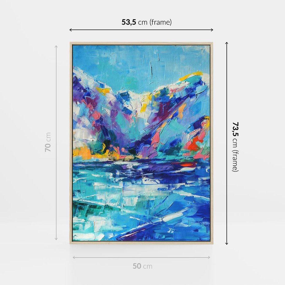 Obraz w ramie 50x70 - Mistyka Górskich Marzeń - abstrakcja, pejzaż gór - rama drewno