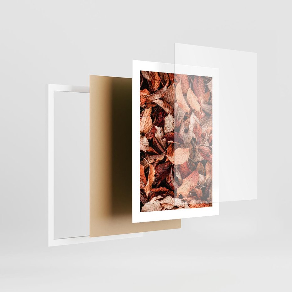 Plakat w ramie 30x40 - Magia Jesiennej Ziemi - liście, jesień - rama biała