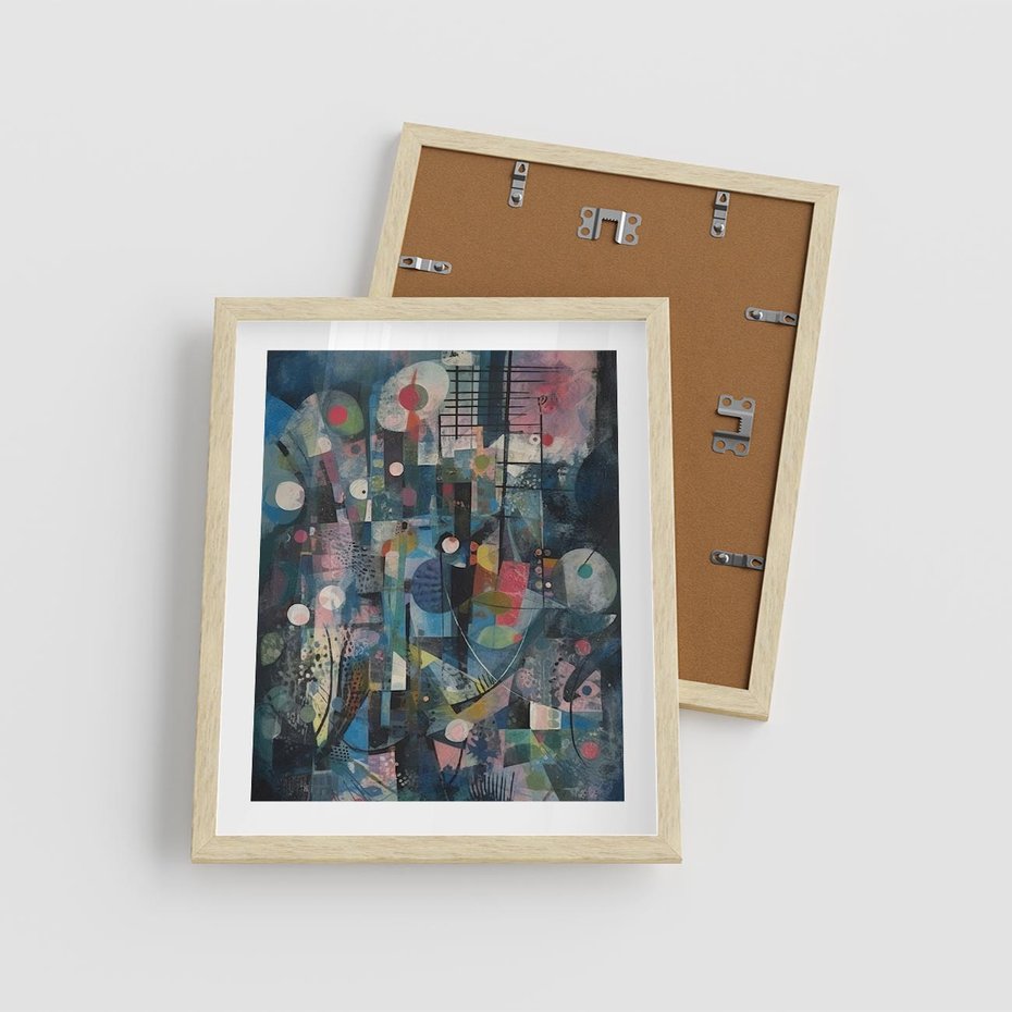 Plakat w ramie 40x50 - Rozbijając Granice Kreatywności - abstrakcyjny obraz, sztuka abstrakcji - rama drewno