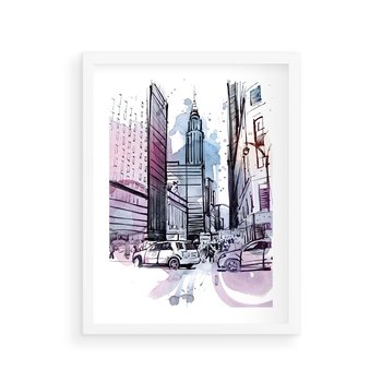 Plakat w ramie 40x50 - Miasto ożywione pulsującym życiem - szkocja, miasto - rama biała