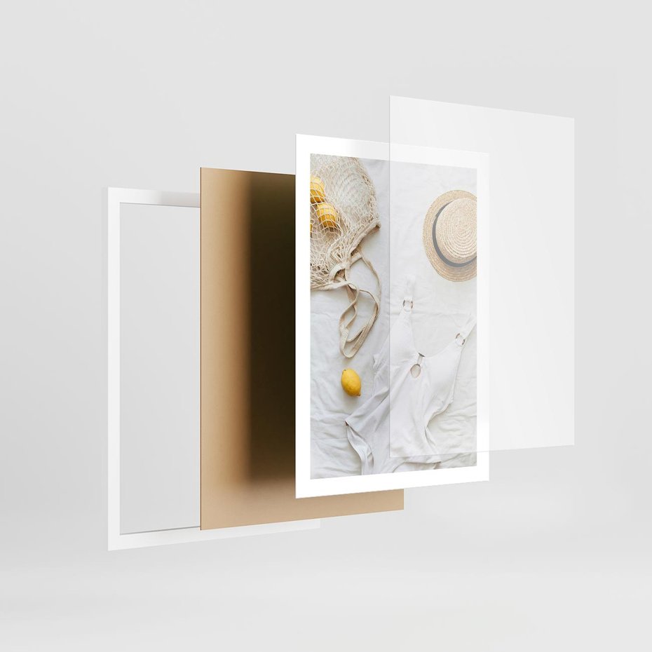 Plakat w ramie 50x70 - Moda na Wakacje: Cytrynowy Urok - kompozycja letnia, fashion - rama biała