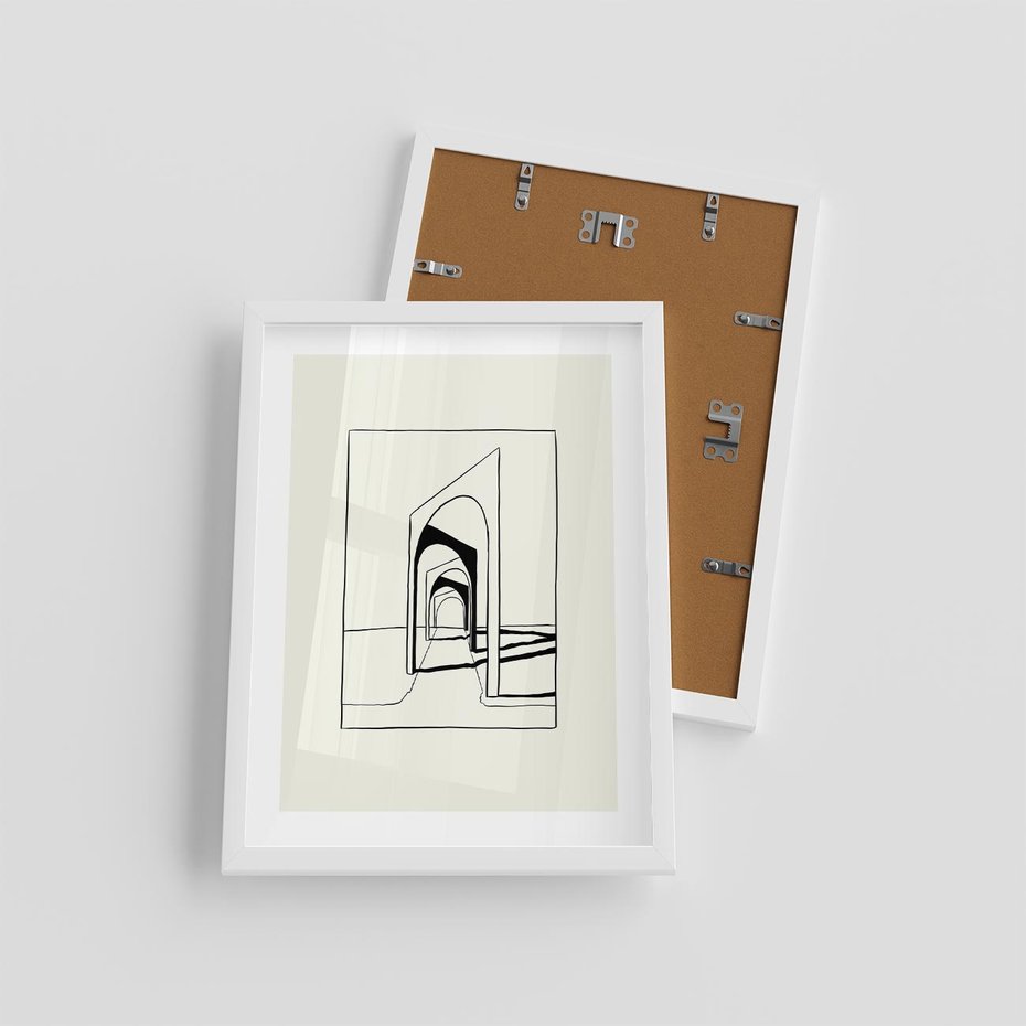 Plakat w ramie 30x40 - Poezja światła i cienia - nowoczesna sztuka, minimalistyczny styl - rama biała