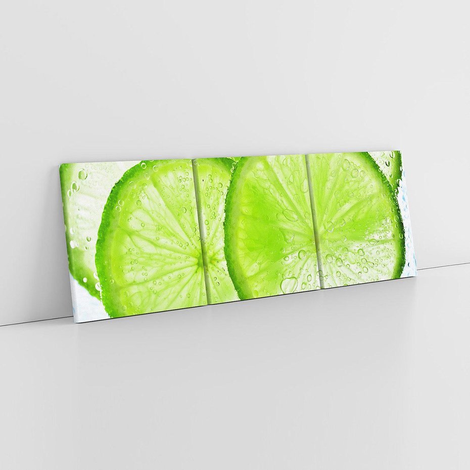 Obraz na płótnie 90x30 - Soczyste limonki - limonki, owoce
