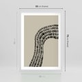 Plakat w ramie 50x70 - Migotliwa Innowacyjna Ekspresja - boho plakat, czarne kropki kreski - rama biała