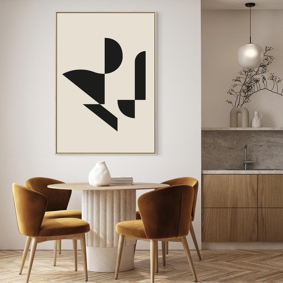 Obraz w ramie 50x70 - Rozkwitająca Abstrakcja - abstrakcyjne geometryczne kształty, minimalizm - rama drewno