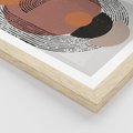 Plakat w ramie 40x50 - Abstrakcja w Odcieniach Brązu i Beżu - geometria, abstrakcyjna grafika - rama drewno