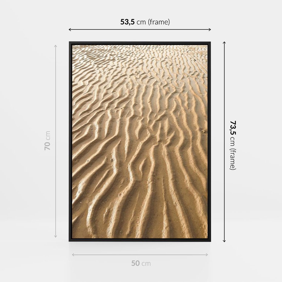 Obraz w ramie 50x70 - Piasek i Nieskończoność - pustynia, piasek - rama czarna