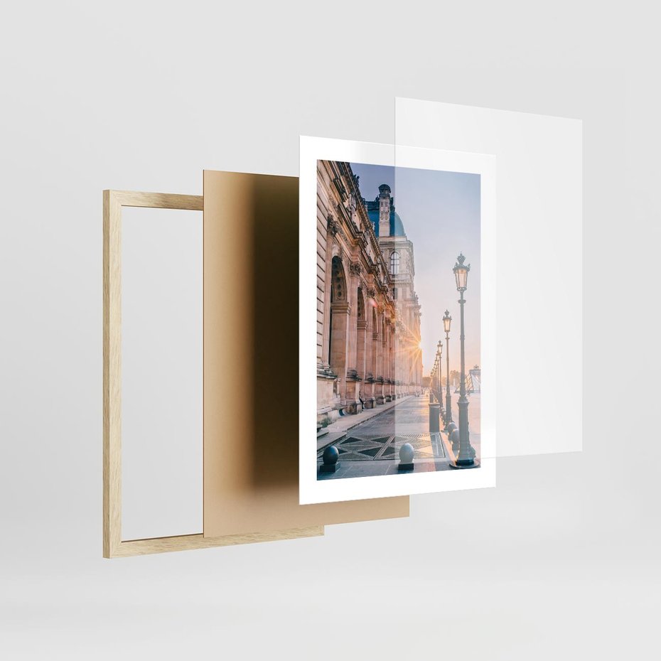 Plakat w ramie 30x40 - Magiczne spacery - uliczka, perspektywa - rama drewno