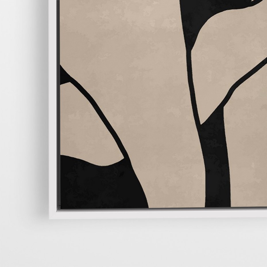 Obraz w ramie 50x70 - Nocne Pochłonięcia - abstrakcyjne linie, mroczny plakat - rama biała