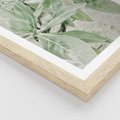 Plakat w ramie 50x70 - Jasnozielone Liście w Kompozycji - liście, jasna zieleń - rama drewno