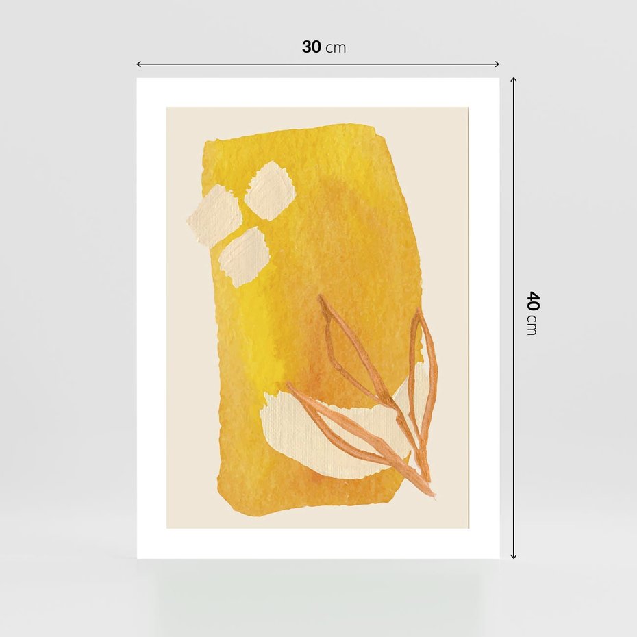 Plakat bez ramy 30x40 - Kolorowe Marzenia - abstrakcyjna żółta plama, akwarela