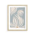 Plakat w ramie 30x40 - Kwiatowe Kształty - kwiaty, nowoczesne i minimalistyczne - rama drewno