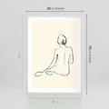 Plakat w ramie 50x70 - Akt w Minimalizmie - kobieta akt, minimalizm - rama biała
