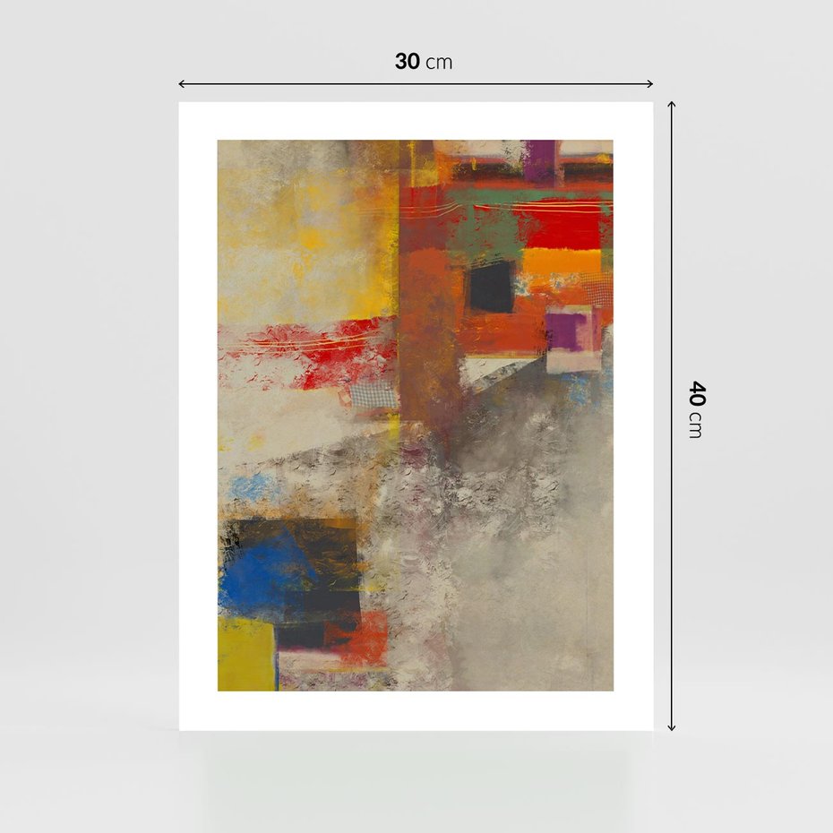 Plakat bez ramy 30x40 - Abstrakcja olejna - kształty i kolory - abstrakcja, olejna