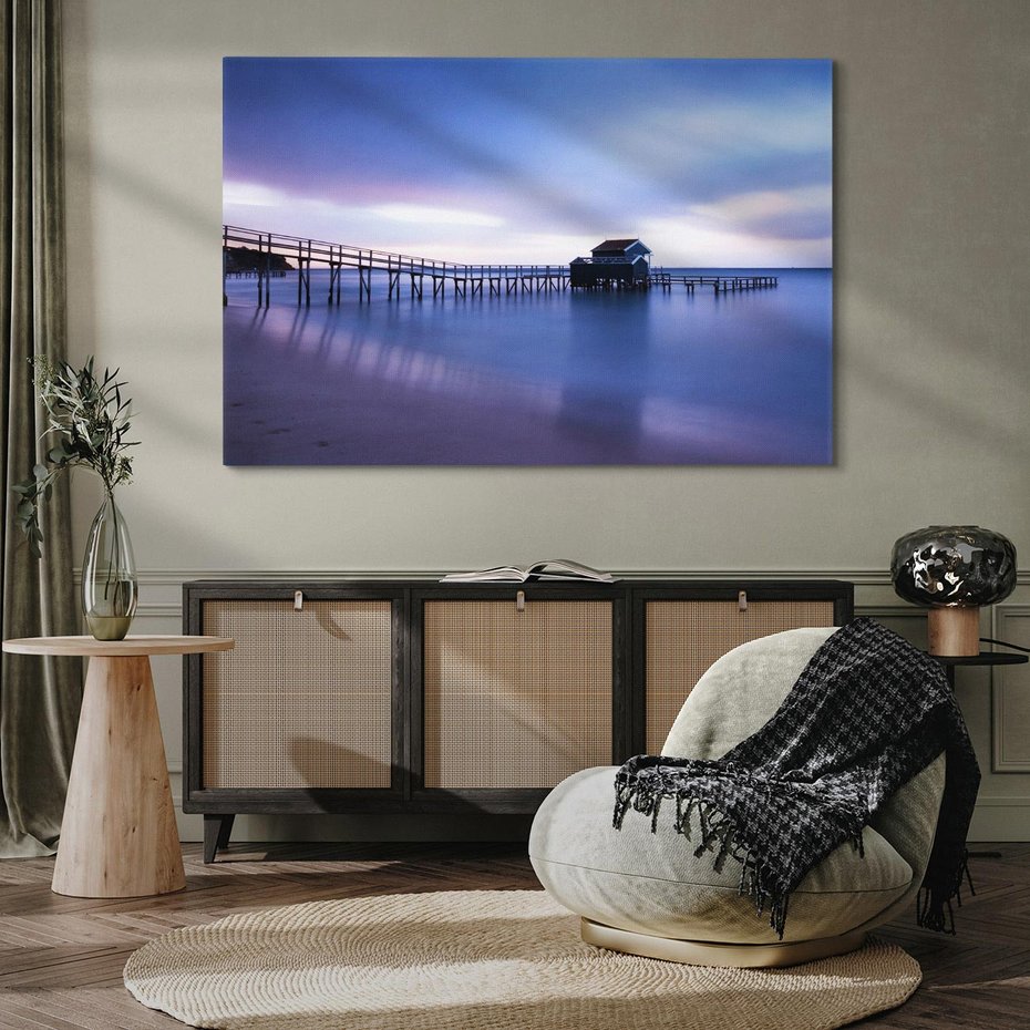 Obraz na płótnie 120x80 - Romantyczne molo nad morzem - molo, morze