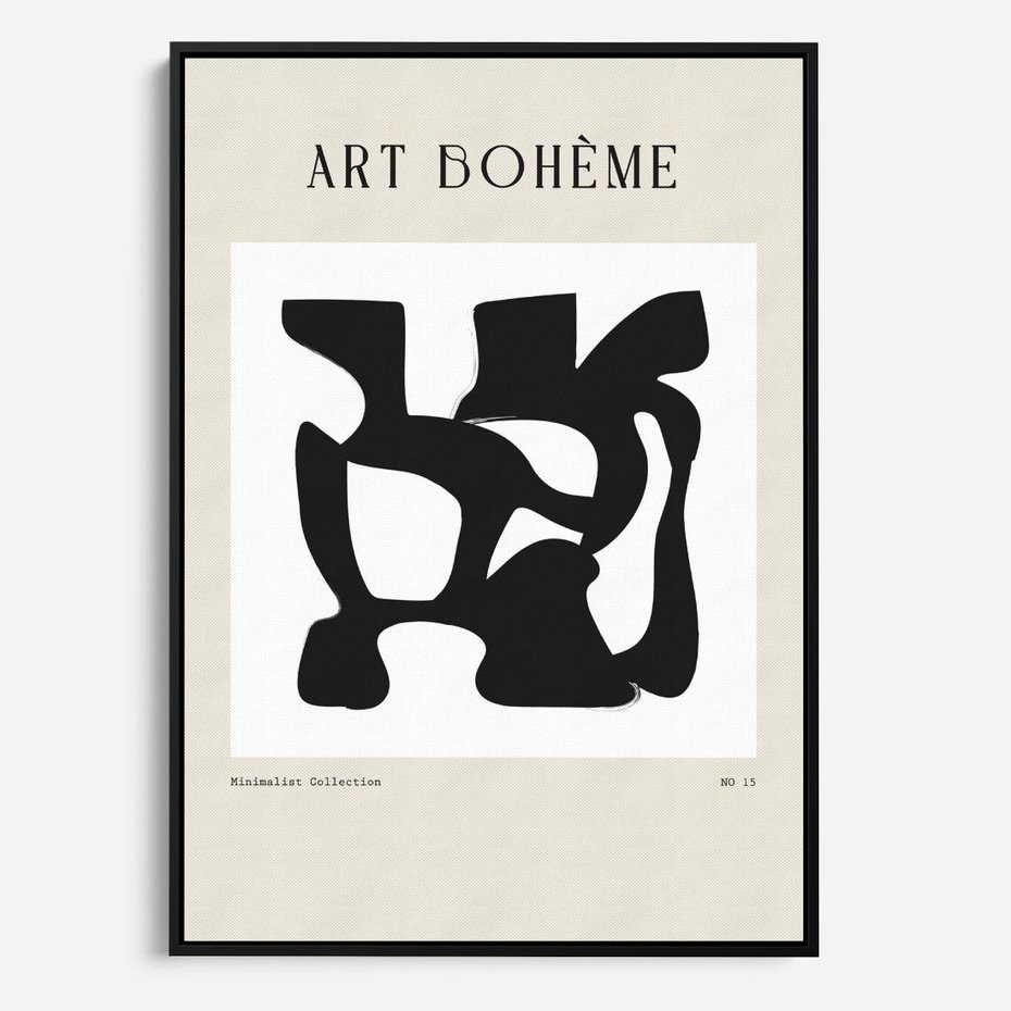 Obraz w ramie 50x70 - Boho Szepty - boho plakat, minimalizm - rama czarna