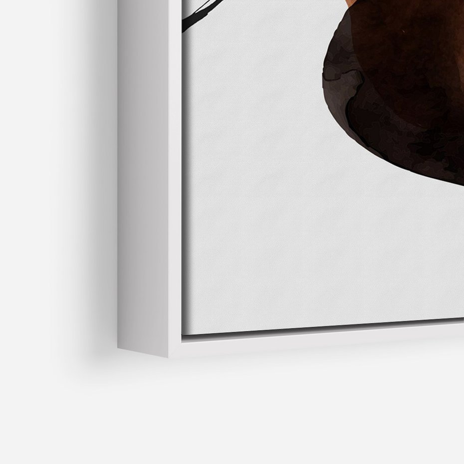 Obraz w ramie 70x100 - Kolorowe Wizje - abstrakcyjne plamy akwarelowe, czarny szkic - rama biała