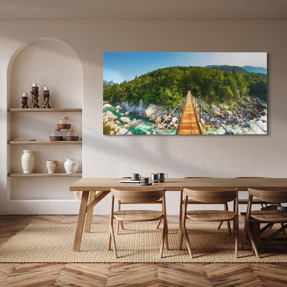 Obraz na płótnie 100x50 - Most w górach: siła natury - most, góry
