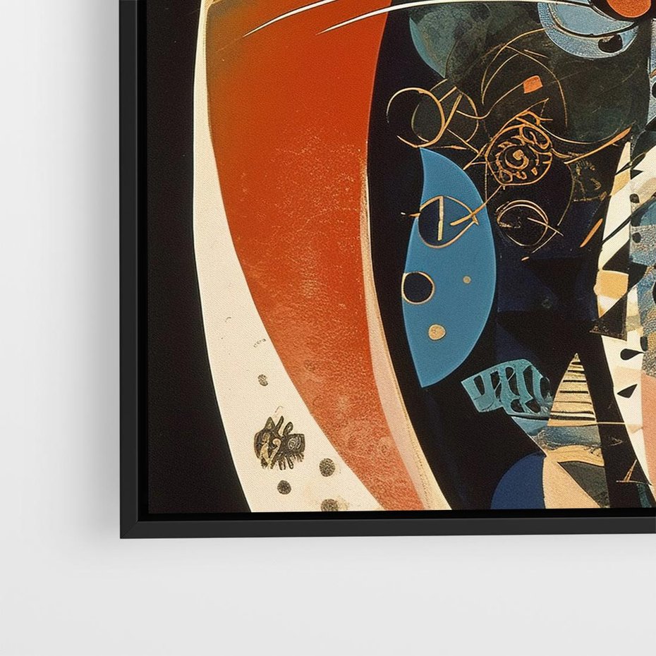 Obraz w ramie 50x50 - Księga Surrealnych Wymiarów - abstrakcyjny obraz olejny, kot - rama czarna