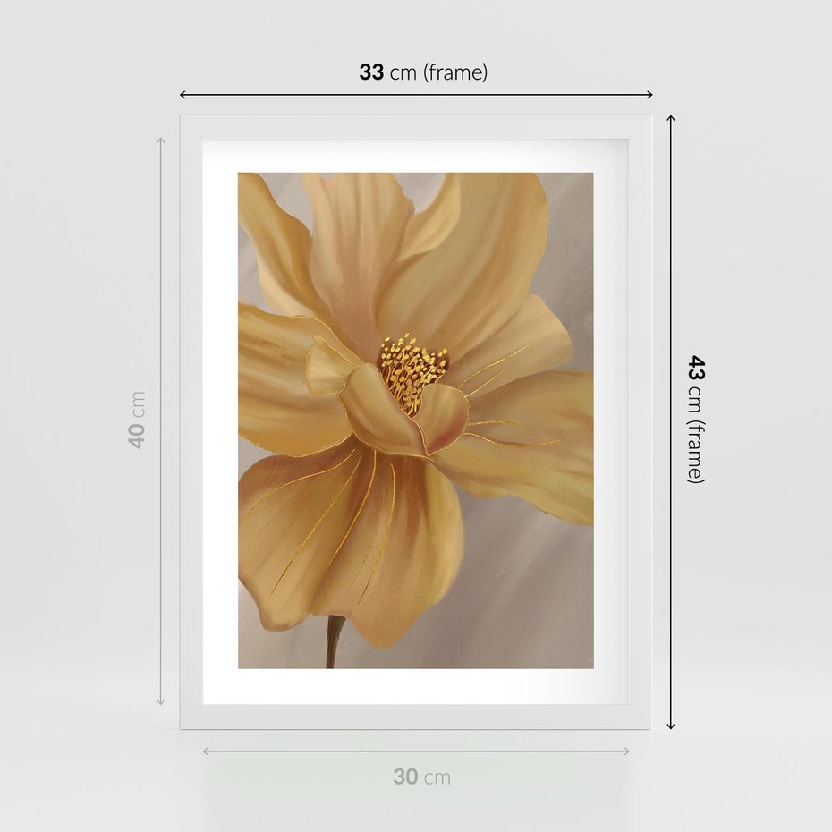 Plakat w ramie 30x40 - Kwiaty malowane olejem - eksplozja kolorów - kwiaty, malowane - rama biała