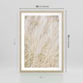 Plakat w ramie 50x70 - Białe Trawy Pampas - suche trawy, białe trawy - rama drewno