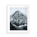 Plakat w ramie 40x50 - Surowość Gór - śnieg, zima w górach - rama biała