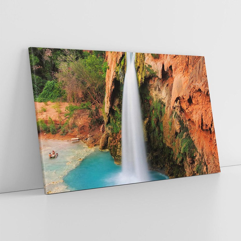 Obraz na płótnie 120x80 - Wodospad wśród majestatycznych gór - wodospad, górski