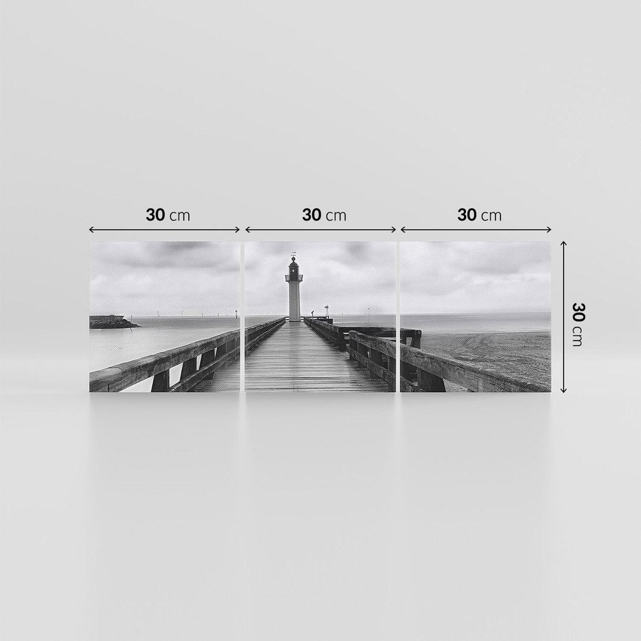 Obraz na płótnie 90x30 - Romantyczny pomost z latarnią - pomost, latarnia