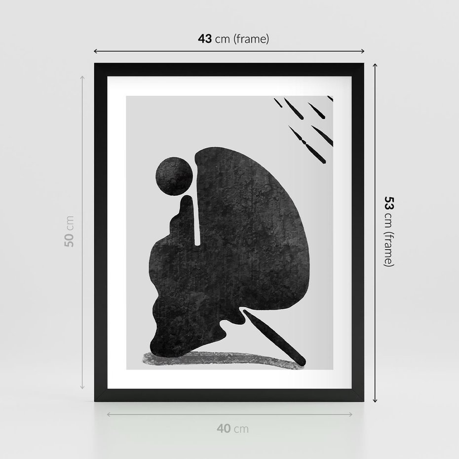 Plakat w ramie 40x50 - Abstrakcyjna Japońska Sztuka - abstrakcja, sztuka japońska - rama czarna