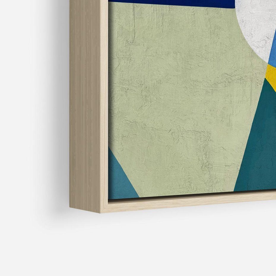 Obraz w ramie 80x80 - Taniec Subtelnych Odbić - abstrakcyjne geometryczne kształty, olejny obraz - rama drewno