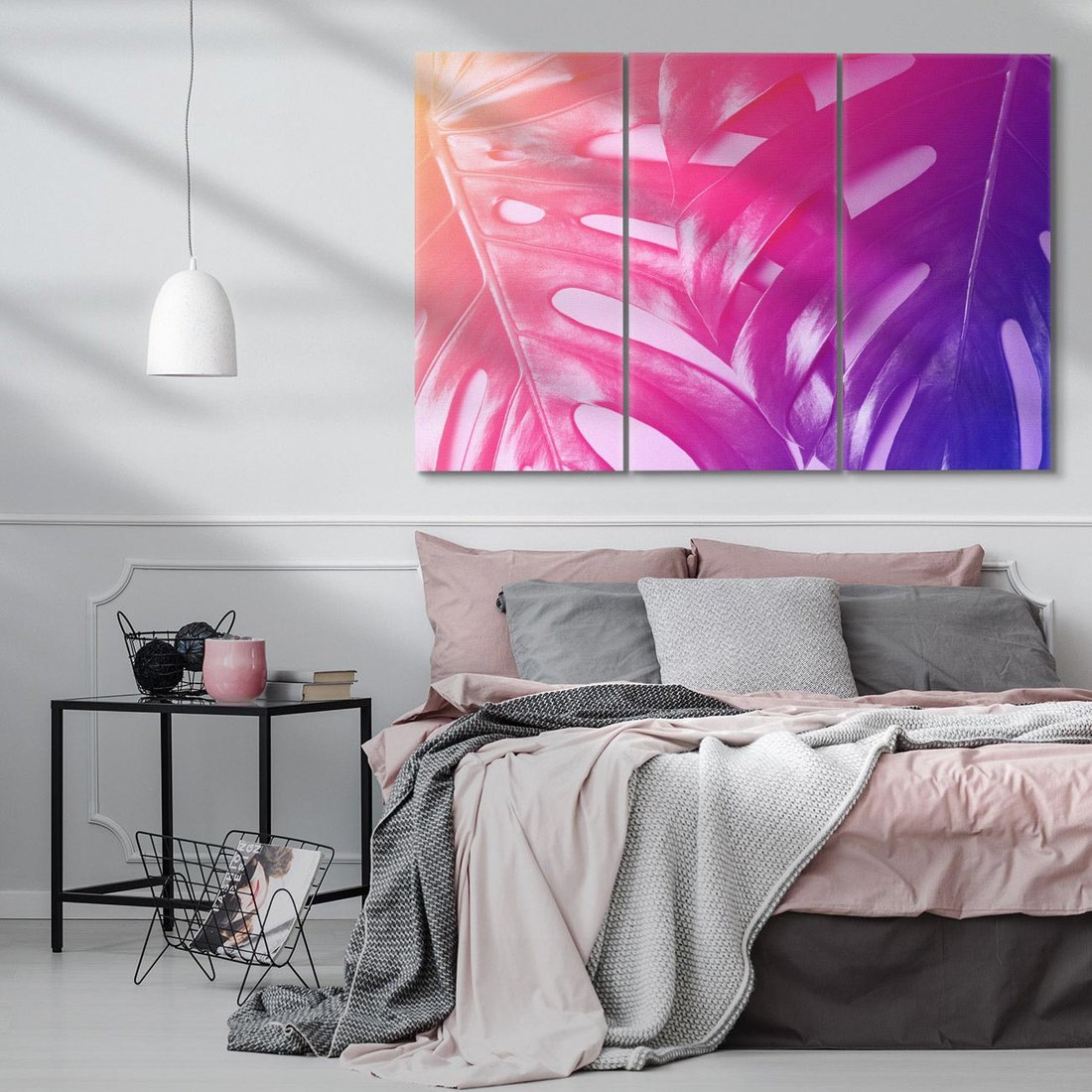 Obraz na płótnie 120x80 - Monstera Kwiaty Liście - monstera, kwiaty