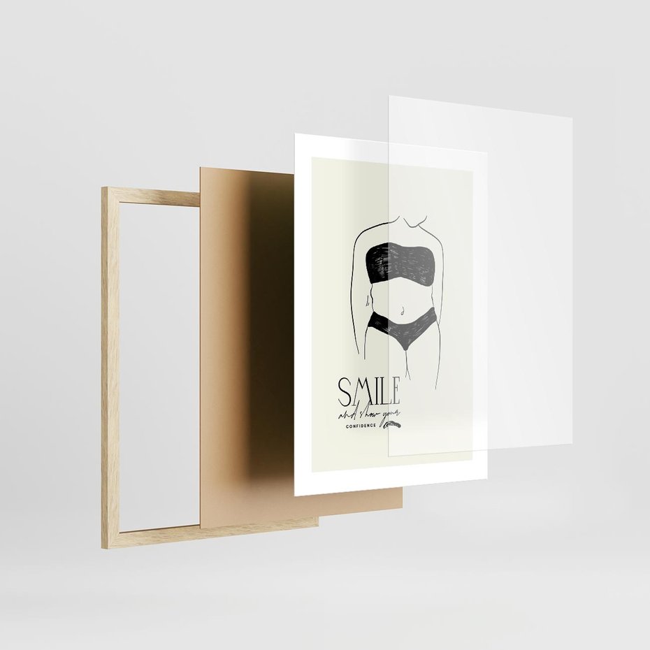 Plakat w ramie 30x40 - Opowieść Splątanych Energii - siła kobiecości, rysunek - rama drewno