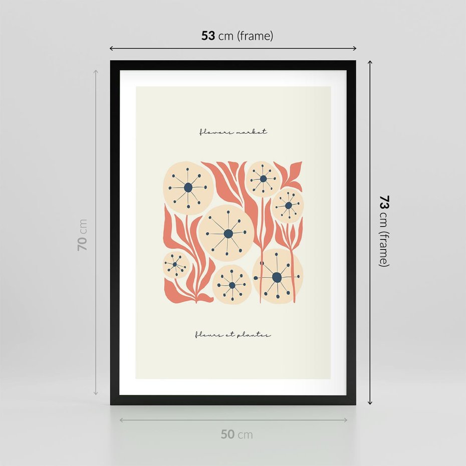 Plakat w ramie 50x70 - Dmuchawce w Abstrakcji - dmuchawce, abstrakcja - rama czarna