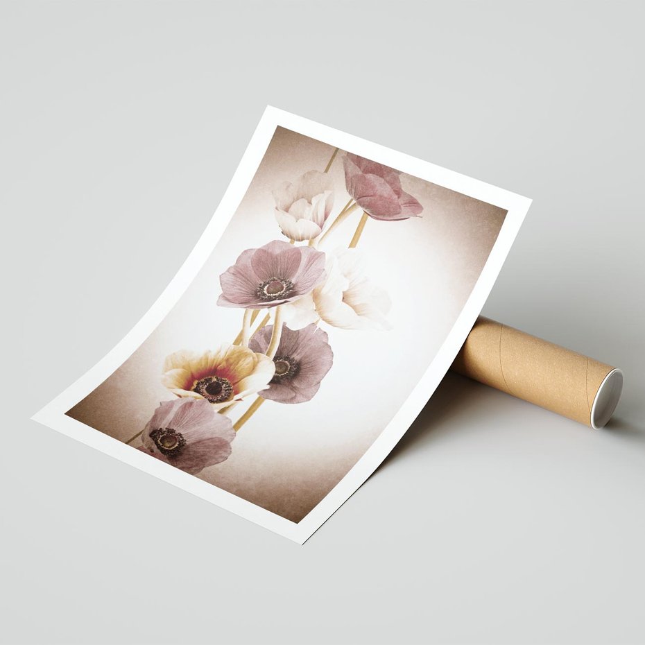 Plakat bez ramy 21x30 - Eksplozja kolorów - akwarela, maki