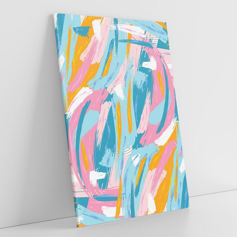 Obraz na płótnie 50x70 - Refleksje w krainie abstrakcji - abstrakcja, energiczne pociągnięcia pędzla