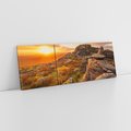 Obraz na płótnie 90x30 - Skały oplątane słońcem - skały, słońce