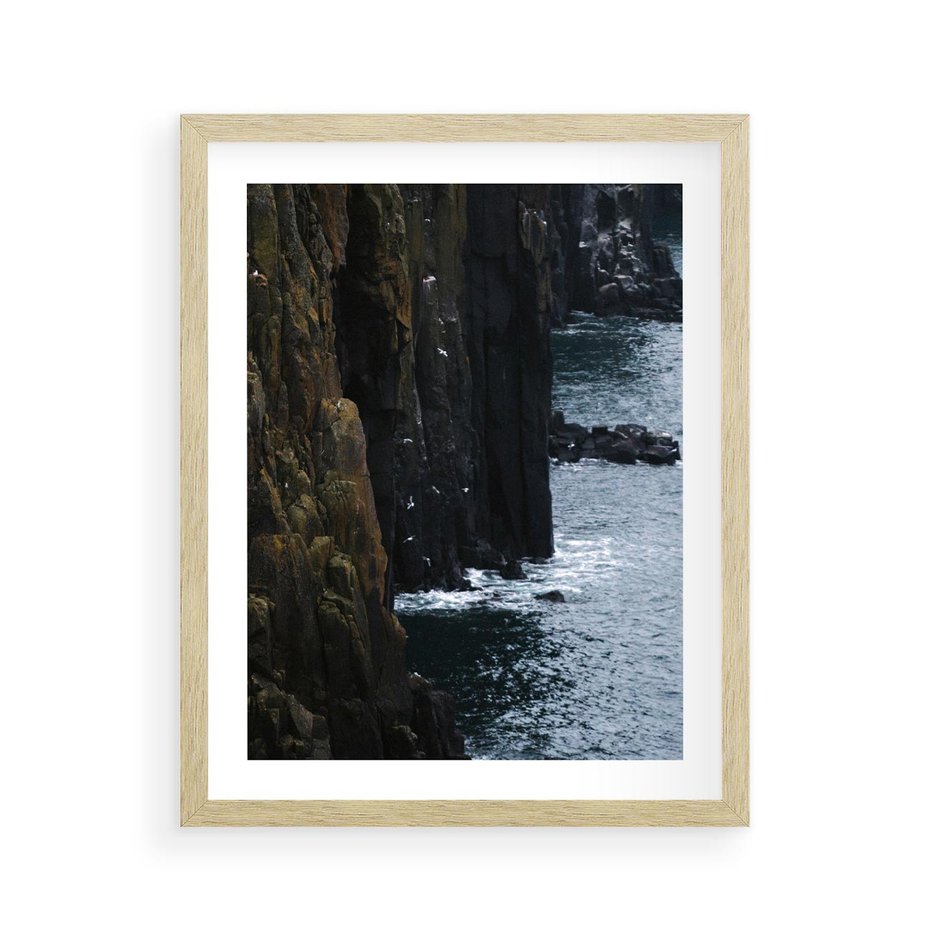 Plakat w ramie 40x50 - Piękno norweskich krajobrazów - fiordy, morze - rama drewno