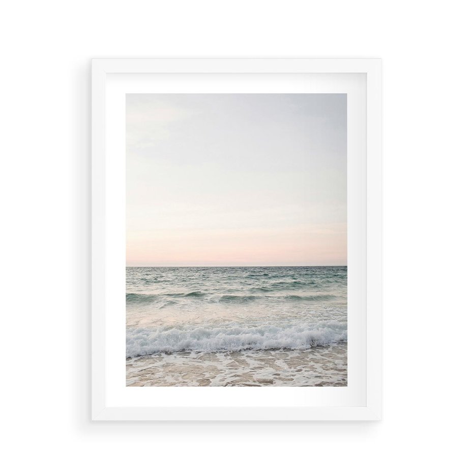 Plakat w ramie 40x50 - Morze i Fale - morze, fale - rama biała