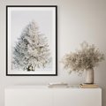 Plakat bez ramy 21x30 - Zimowa Poezja w Ośnieżonym Drzewie - ośnieżone drzewo, zima