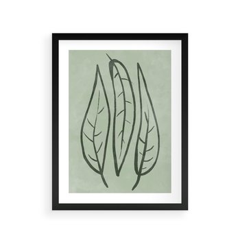 Plakat w ramie 30x40 - Energetyczne Ekspresje Natury - zielony plakat, roślinne motywy - rama czarna