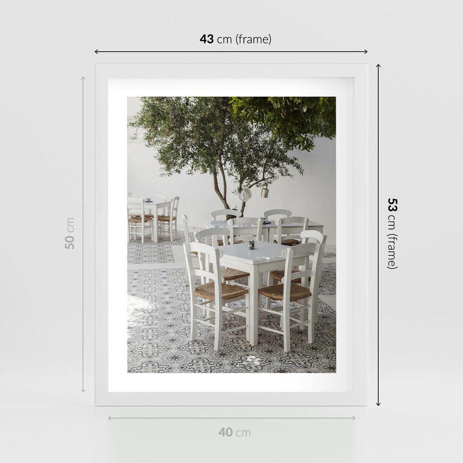 Plakat w ramie 40x50 - Włoska restauracja pełna smaków - włoska, restauracja - rama biała