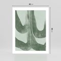 Plakat bez ramy 40x50 - Nurtująca Kompozycja Zieleni - abstrakcyjne delikatne zielone linie, podobne do gałęzi kwiatów