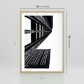 Plakat w ramie 50x70 - Geometryczna Asymetria - architektura, czarno białe zdjęcie - rama drewno