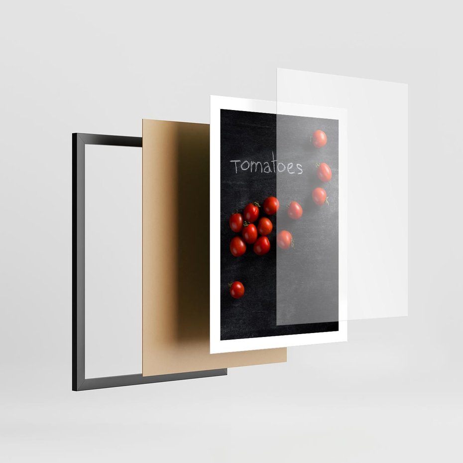 Plakat w ramie 50x70 - Świeżość Smaku - pomidory, kuchnia - rama czarna