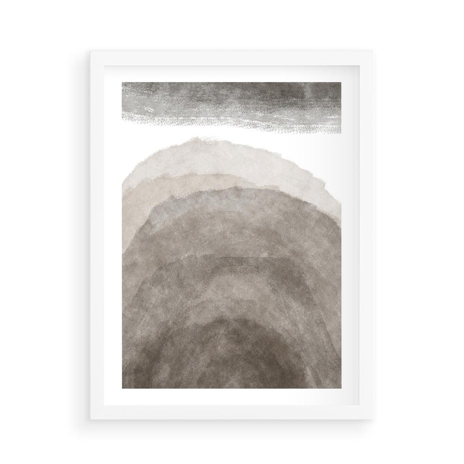 Plakat w ramie 50x70 - Przenikające Kształty - rozmyte cienie, abstrakcja - rama biała